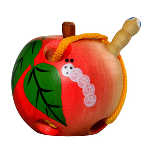 Яблоко - шнуровка малое  лак.расписное